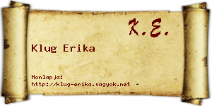 Klug Erika névjegykártya