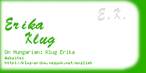 erika klug business card